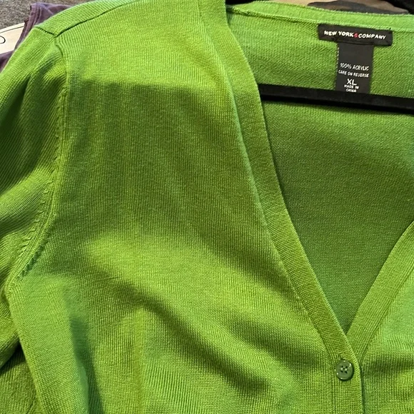 New York & Company Green Cardigan sweater XL - Picture 4 of 5